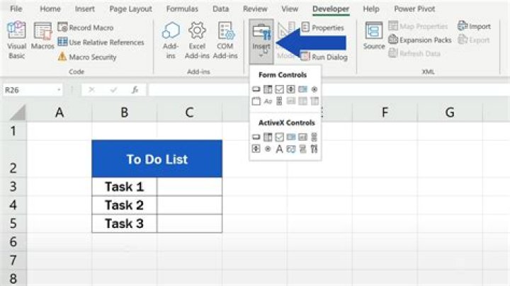 Can I insert a checkbox in Excel?