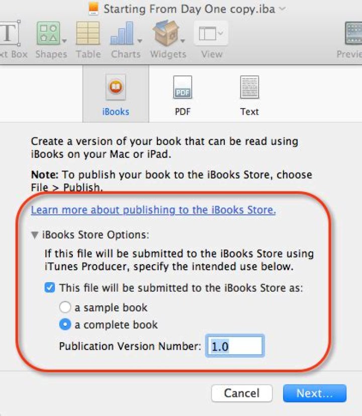 Can iBooks author export ePub?