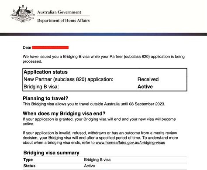 Can you leave Canada on a bridging visa?