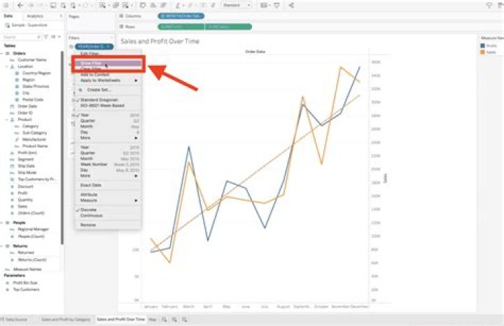 How do I edit a action filter in tableau?