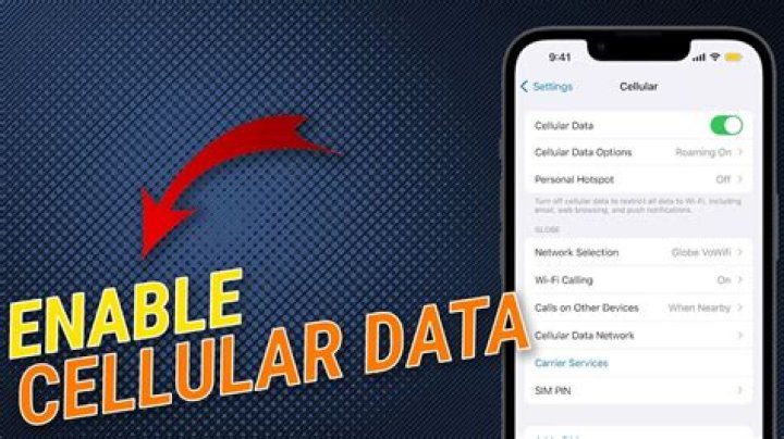 How do I enable cellular data for apps on iPhone?