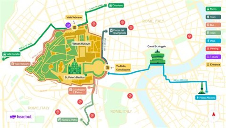 How do I get from St Peter's Basilica to the Vatican Museum?