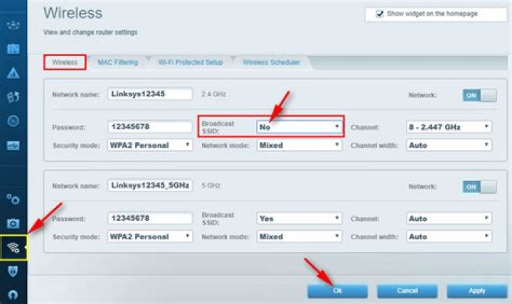 How do I hide my WIFI name Linksys?
