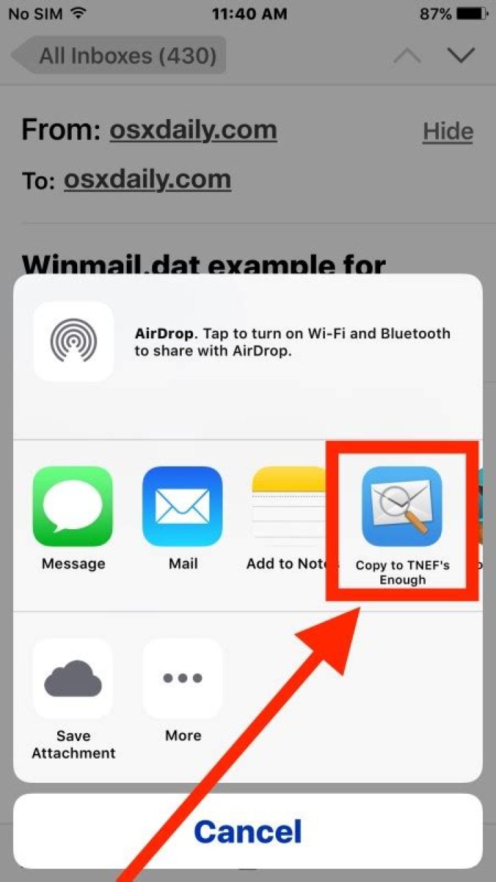 How do I open a winmail DAT attachment?