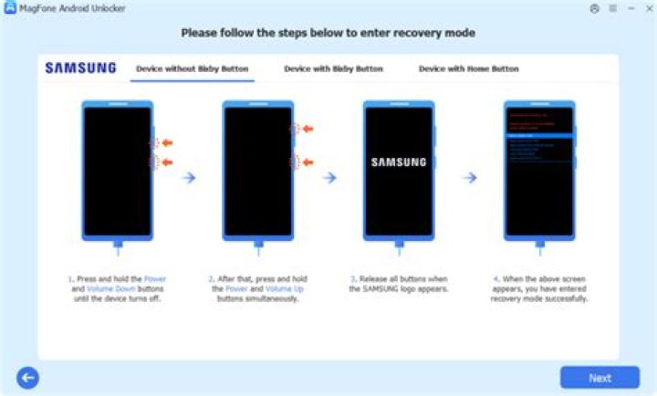 How do I put my Samsung tablet in recovery mode?