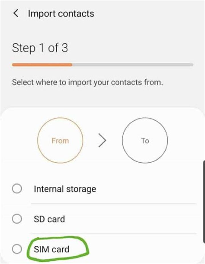 How do I transfer contacts from internal memory to SIM card?
