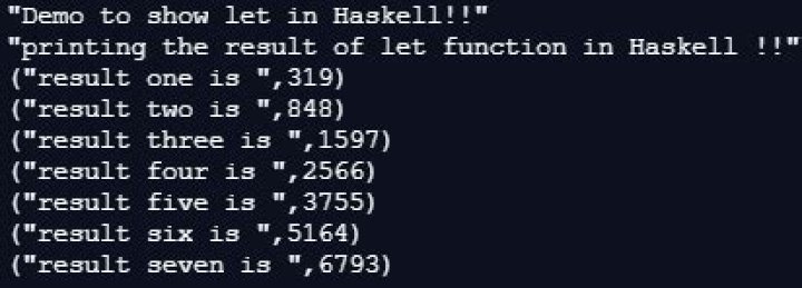 How do I use let in Haskell?