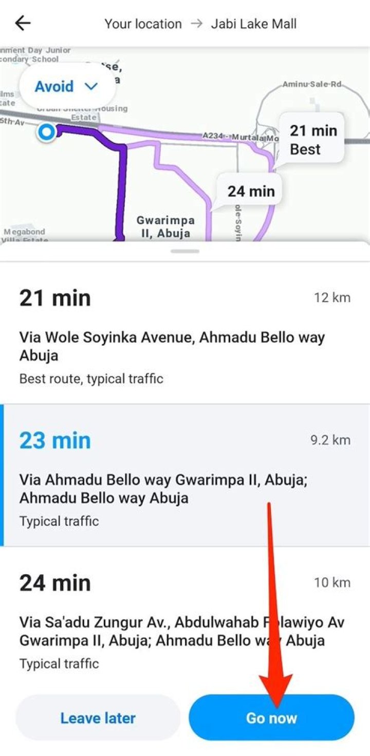 How do you get a route on Waze?