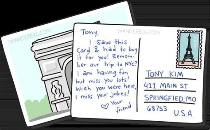 How do you present a postcard?