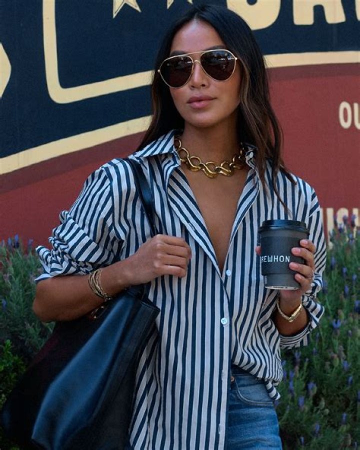 How do you style a striped button down?