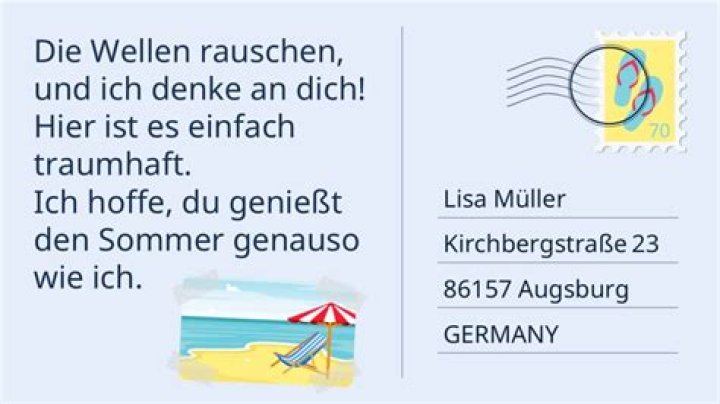 Was schreibt man auf eine Postkarte aus dem Urlaub?