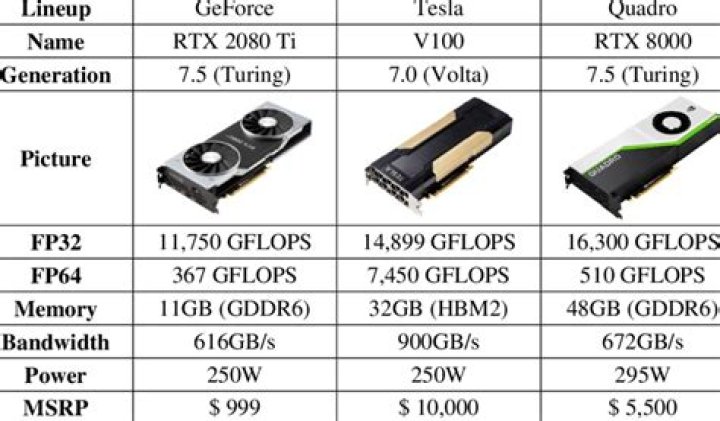 What are the different types of Nvidia GPUs?