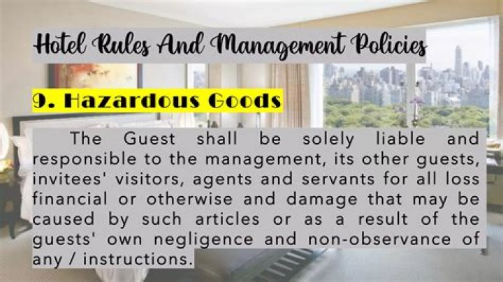 What are the hotel codes rules and regulations?