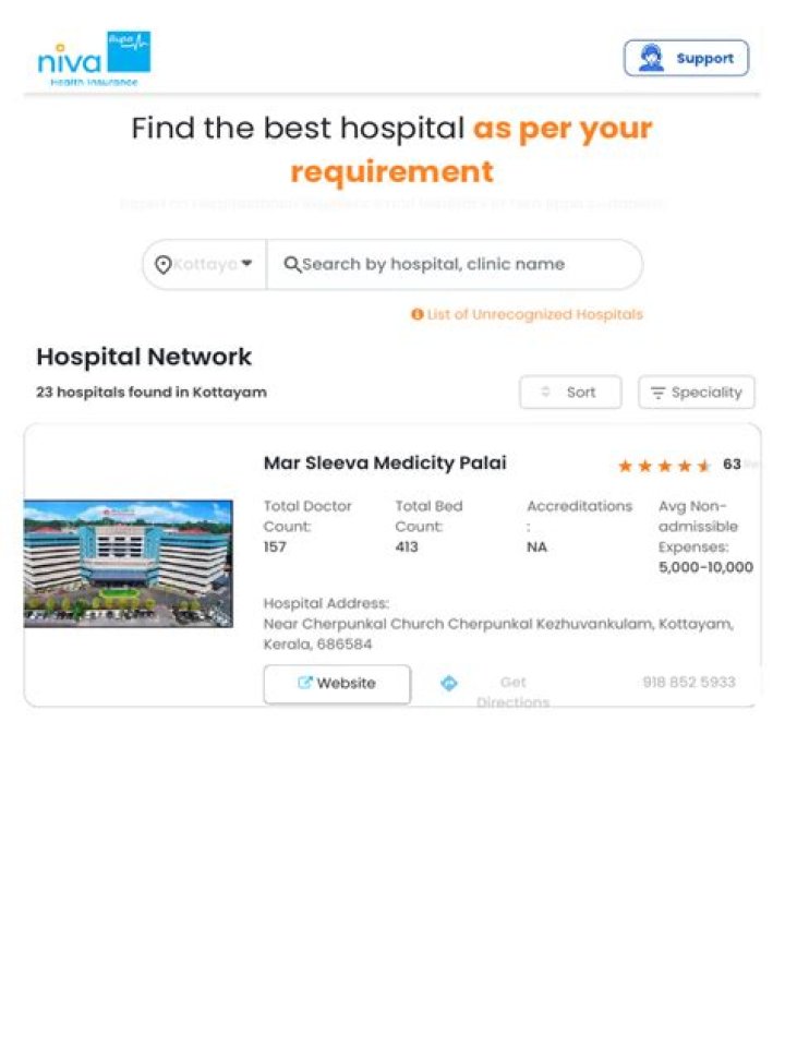 What is a Bupa network hospital?