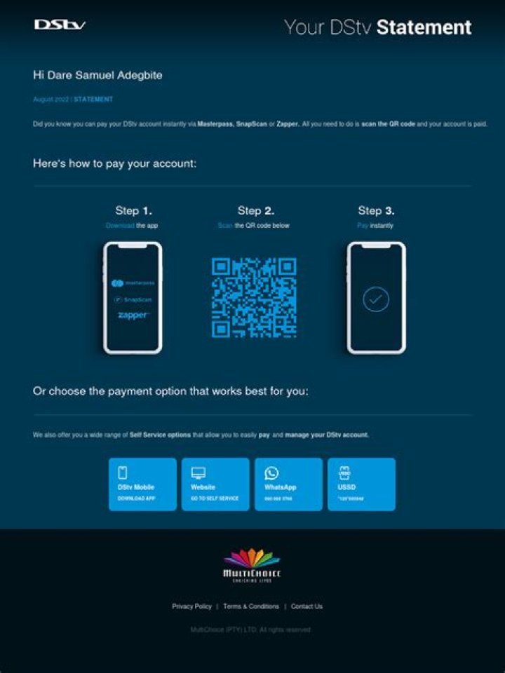 What is the email address for DStv?