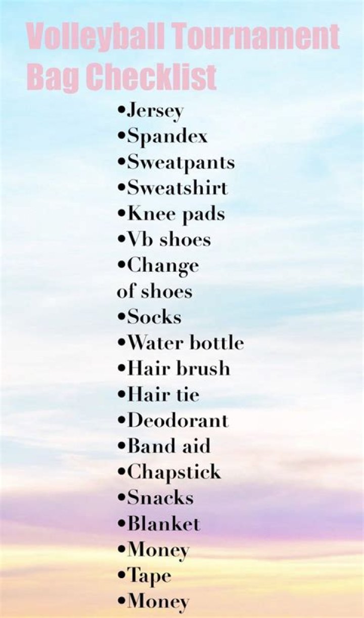 What should I bring to a volleyball tournament?