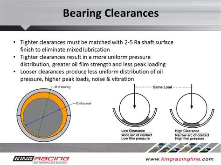 When bearing oil clearances are too large?
