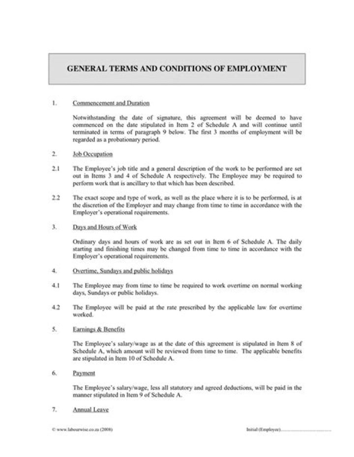 Why are terms and conditions of employment important?